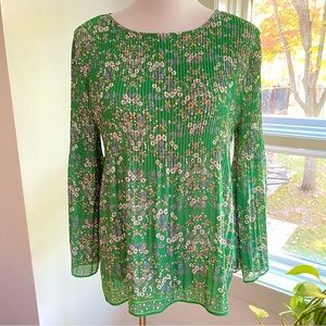 Max Studio Pleated floral Top